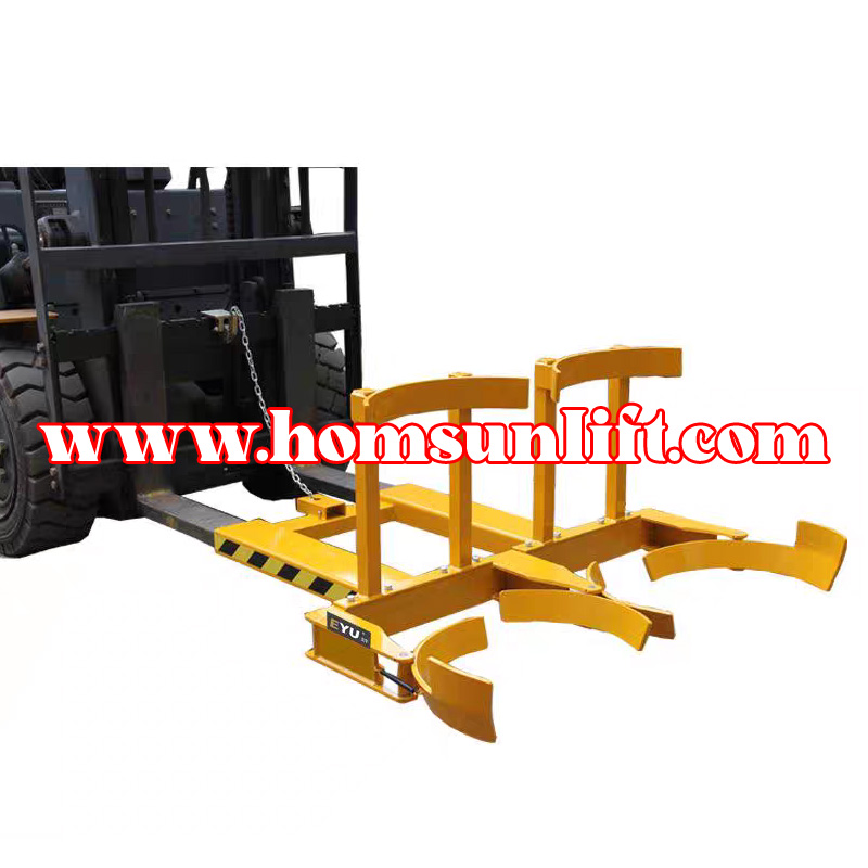Forklift clamp type oil drum clamp, conical oil drum handling clamp Single bucket, double bucket Factory Support customer customization OEM & ODM.jpg Forklift-clamp-type-oil-drum-clamp,-conical-oil-drum-handling-clamp-2.jpg